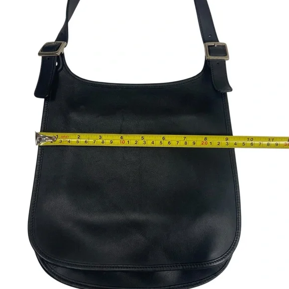 Vintage Coach Legacy Saddle Bag Black Slim Flap 9131 - Picture 14 of 15
